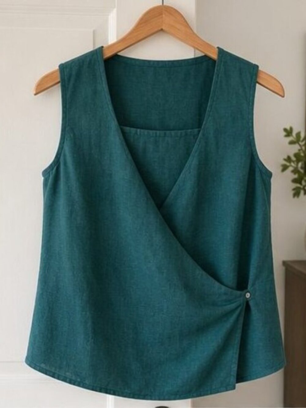 Teal Wrap Blouse